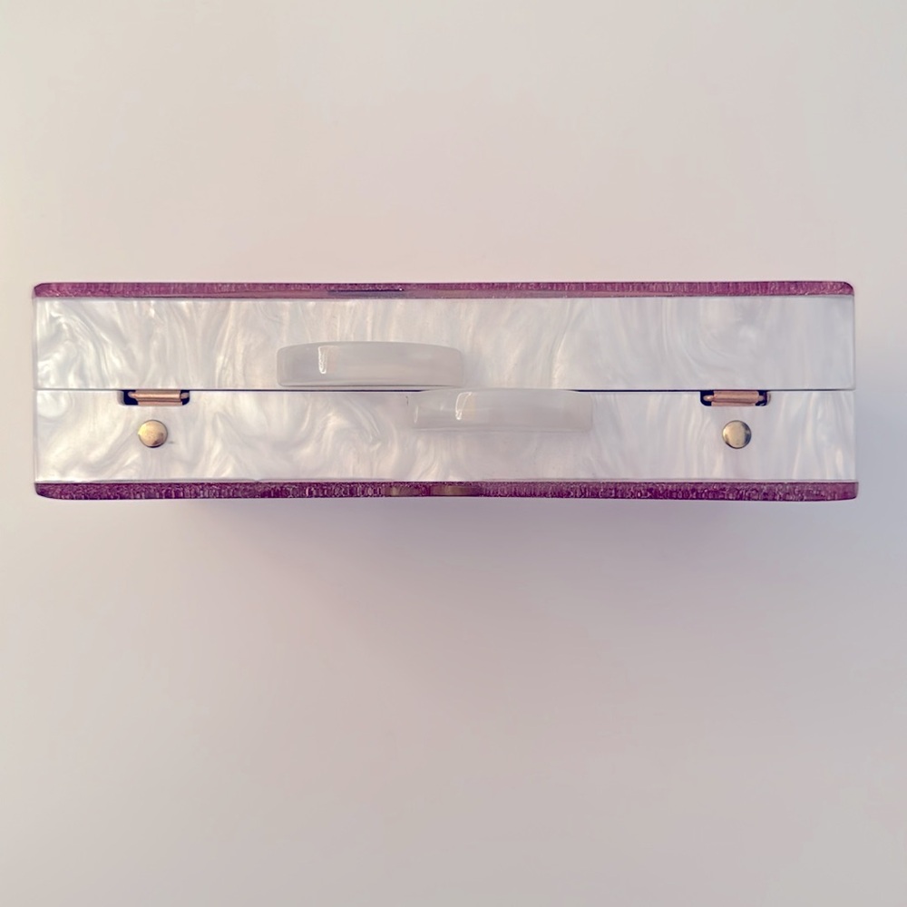 🦄BARI LYNN Unicorn Acrylic Box Bag w/glitter - Picture 3 of 8
